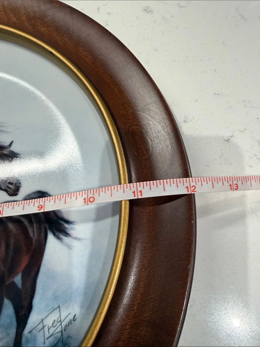 Fred Stone “The Black Stallion” Horse Wall Plate in Wood Frame